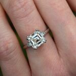 3.00 CT Solitaire Asscher Cut Diamond Engagement Ring Real 925 Sterling Silver