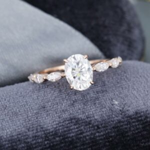 2.43 Ctw Solitaire Oval Cut Diamond Classic Engagement Ring 10k Rose Gold
