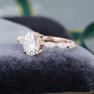 2.43 Ctw Solitaire Oval Cut Diamond Classic Engagement Ring 10k Rose Gold