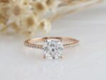 2.50 Ctw Cushion Cut Diamond Solitaire Engagement Ring Real 10k Rose Gold