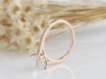 2.50 Ctw Cushion Cut Diamond Solitaire Engagement Ring Real 10k Rose Gold