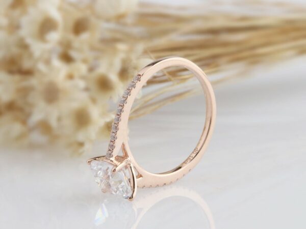 2.50 Ctw Cushion Cut Diamond Solitaire Engagement Ring Real 10k Rose Gold