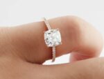 2.50 Ctw Cushion Cut Diamond Solitaire Engagement Ring Real 10k Rose Gold