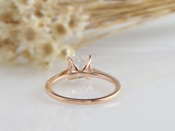 2.50 Ctw Cushion Cut Diamond Solitaire Engagement Ring Real 10k Rose Gold