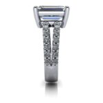 3.00 Carat Emerald Cut Diamond Solitaire With 2 Shank Engagement Ring 14k White Gold