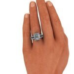 3.00 Carat Emerald Cut Diamond Solitaire With 2 Shank Engagement Ring 14k White Gold