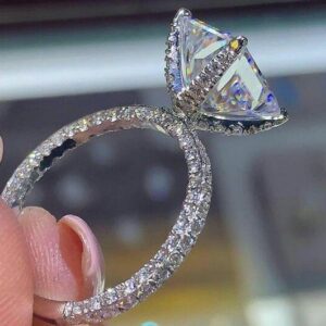 2.88 Ctw Forever Princess Cut Diamond Luxury Engagement Ring 14k White Gold