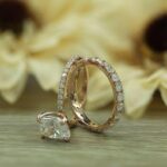 2.57 Ctw Cushion Cut Diamond Bridal Set Engagement Ring Real 10k Rose Gold