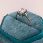 2.60 Ctw Emerald & Round Cut Solitaire Diamond With Accent Engagement Ring 14K Gold Plated