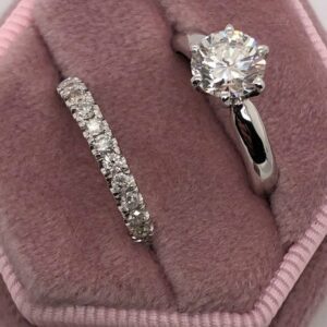 2.20 Ctw Solitaire 6-Prong Round Diamond Engagement Ring Set Real 10k White Gold