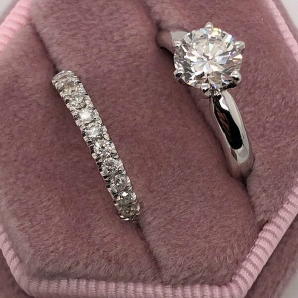 2.20 Ctw Solitaire 6-Prong Round Diamond Engagement Ring Set Real 10k White Gold