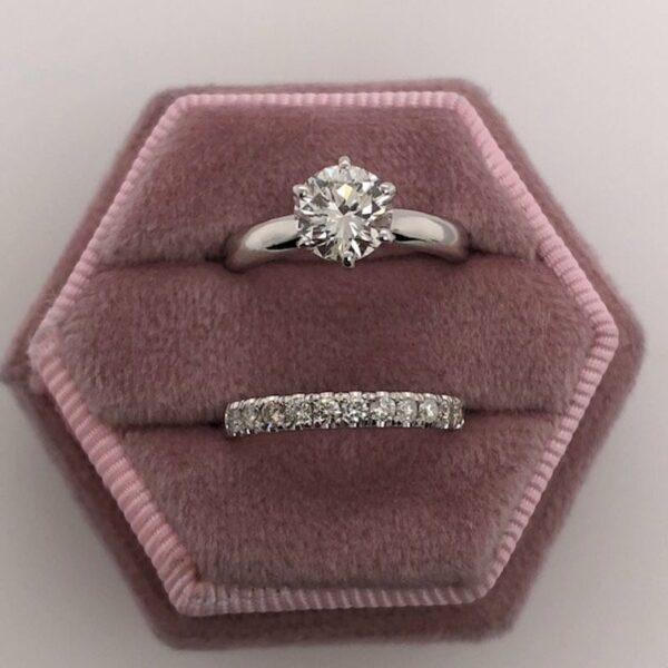 2.20 Ctw Solitaire 6-Prong Round Diamond Engagement Ring Set Real 10k White Gold