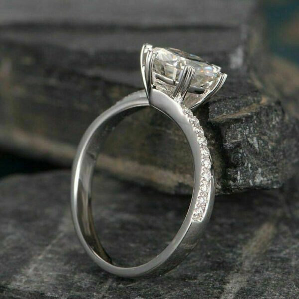1.75 Carat Brilliant Cut Diamond Heart 6-Prong Solitaire Engagement Ring 14k White Gold Over