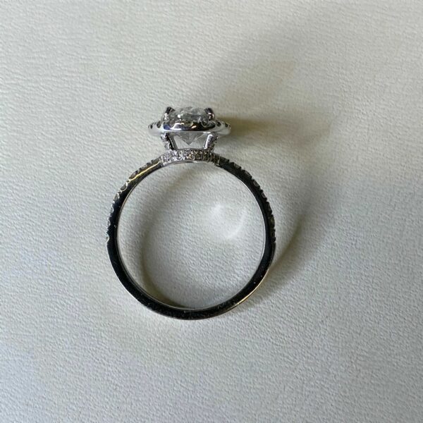 2.66 Ctw White Oval Cut Diamond Halo With Accents Fancy Engagement Ring 925 Sterling Silver