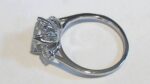 Huge 3.10 Ctw Cushion Cut & Round Cut 3-Stone Diamond Engagement Ring 925 Sterling Silver