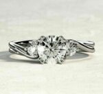 2.37 Ctw Three Stone Round Diamond Wedding Engagement Ring Solid 14k White Gold