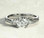 2.37 Ctw Three Stone Round Diamond Wedding Engagement Ring Solid 14k White Gold