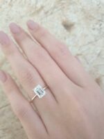 2.00 Ct Emerald VVS1 Diamond 2-Tone Solitaire Engagement Ring Real 14k Rose Gold
