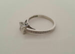 2.30 Ctw Princess Cut Solitaire Diamond With Accents Engagement Ring Real 14k White Gold