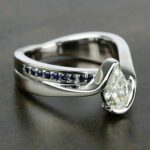 2.18 Ctw Half Bezel Pear Shape Diamond Fancy Wedding & Engagement Ring 14K Gold Plated