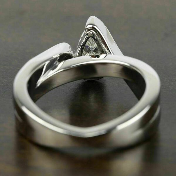 2.18 Ctw Half Bezel Pear Shape Diamond Fancy Wedding & Engagement Ring 14K Gold Plated