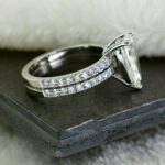 3.00 Ctw Solitaire Pear Cut White Diamond Bridal Engagement Ring Set Solid 14k White Gold