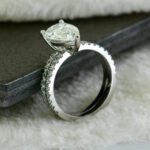 3.00 Ctw Solitaire Pear Cut White Diamond Bridal Engagement Ring Set Solid 14k White Gold