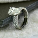 3.00 Ctw Solitaire Pear Cut White Diamond Bridal Engagement Ring Set Solid 14k White Gold