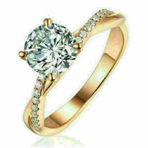 1.80 Ctw Forever Brilliant Cut Round Diamond Infinity Engagement Ring Real 14k Yellow Gold
