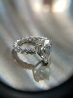3.10 Ctw Solitaire Pear Shape Diamond Classic Accents Fancy Engagement Ring Real 14k White Gold