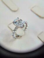 3.10 Ctw Solitaire Pear Shape Diamond Classic Accents Fancy Engagement Ring Real 14k White Gold