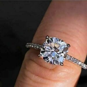 2.30 Ctw Solitaire Cushion Cut Diamond Best Engagement Ring Solid 14k White Gold