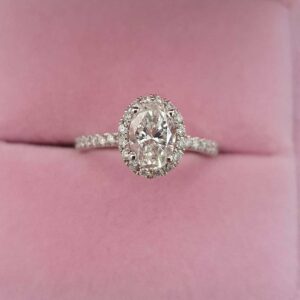 2.53 Ctw Brilliant Oval Cut Diamond Halo Luxury Wedding Engagement Ring 14k White Gold