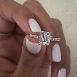 2.57 Ctw Solitaire Emerald Diamond Bridal Anniversary Set Engagement Ring 10k Rose Gold