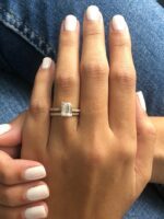 2.57 Ctw Solitaire Emerald Diamond Bridal Anniversary Set Engagement Ring 10k Rose Gold