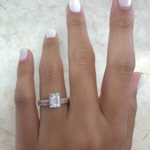 2.57 Ctw Solitaire Emerald Diamond Bridal Anniversary Set Engagement Ring 10k Rose Gold