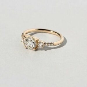 2.68 Carat Brilliant Cut 3-Stone Solitaire Diamond Engagement Ring 14k Yellow Gold Over