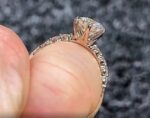 2.43 Ctw 6-Prong Solitaire Brilliant Diamond Bubble & Floating Diamond Engagement Ring 14k Yellow Gold Over