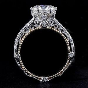 Art Deco Style 2.55 Ctw Round Diamond Solitaire Engagement Ring Real 925 Sterling Silver