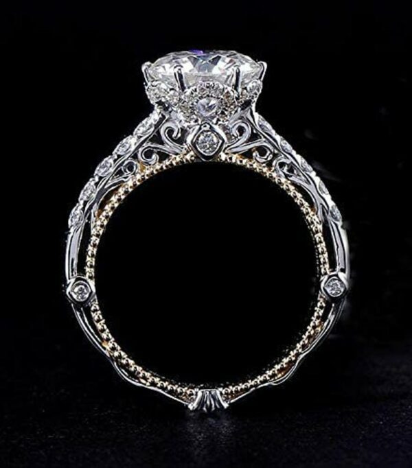 Art Deco Style 2.55 Ctw Round Diamond Solitaire Engagement Ring Real 925 Sterling Silver