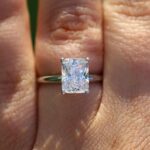 3.00 Carat Radiant Cut Fancy Diamond Solitaire Engagement Ring Real 925 Sterling Silver