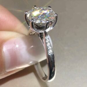 Huge 2.62 Carat Excellent Cut Round Diamond Solitaire Engagement Ring Solid 14k White Gold