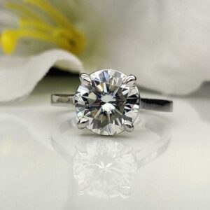 Classic 2.00 Carat Round Cut Diamond Unique Engagement Ring Real 925 Sterling Silver