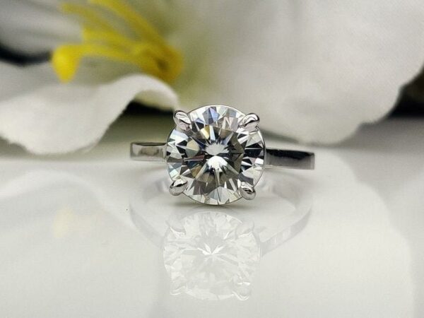 Classic 2.00 Carat Round Cut Diamond Unique Engagement Ring Real 925 Sterling Silver