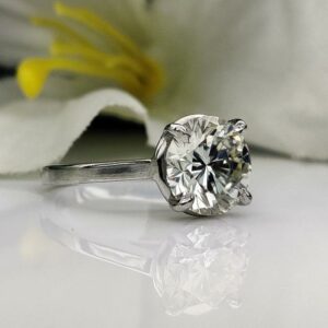 Classic 2.00 Carat Round Cut Diamond Unique Engagement Ring Real 925 Sterling Silver