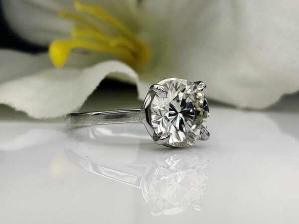 Classic 2.00 Carat Round Cut Diamond Unique Engagement Ring Real 925 Sterling Silver