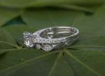 Art Deco Style Bridal Wedding Set In 2.10 Ctw Round Diamond Engagement Ring Set 14k White Gold