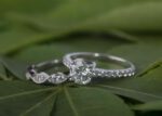 Art Deco Style Bridal Wedding Set In 2.10 Ctw Round Diamond Engagement Ring Set 14k White Gold