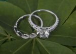 Art Deco Style Bridal Wedding Set In 2.10 Ctw Round Diamond Engagement Ring Set 14k White Gold