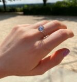 Brilliant Cut 3.00 Ctw Round Solitaire Diamond With Accents Engagement Ring 10k White Gold